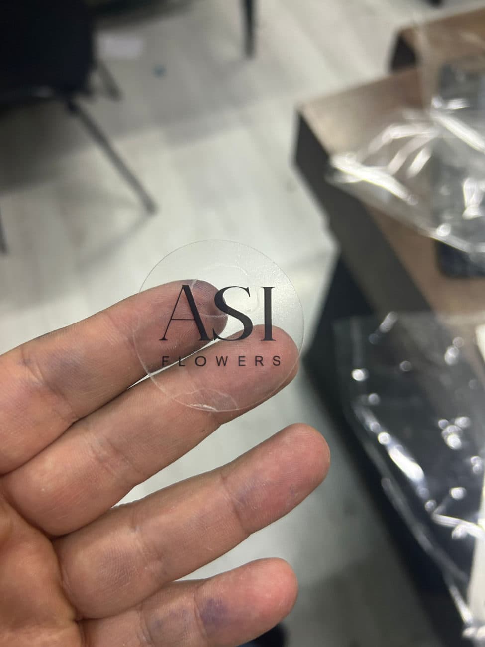 Varak Yaldız Baskılı Şeffaf Sticker baskı — görsel 4
