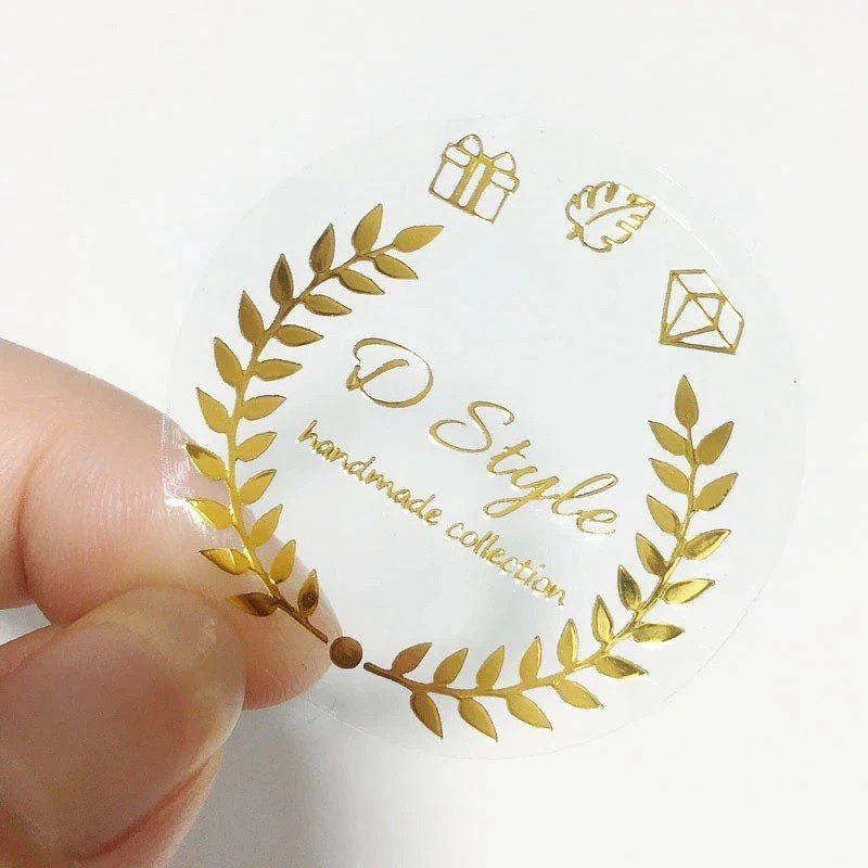 Varak Yaldız Baskılı Şeffaf Sticker baskı — görsel 6